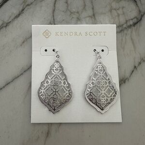 Addie Silver Drop Earrings in Silver Filigree Mix
